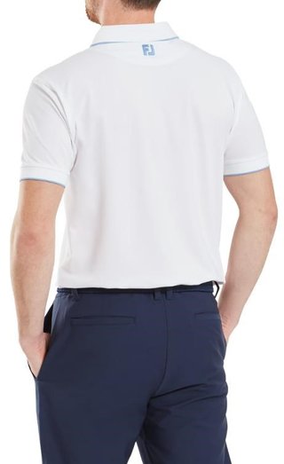 FootJoy Tipped Pique polo da uomo, white/blue jay