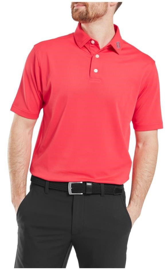 FootJoy Stretch Pique Solid polo uomo, hibiscus