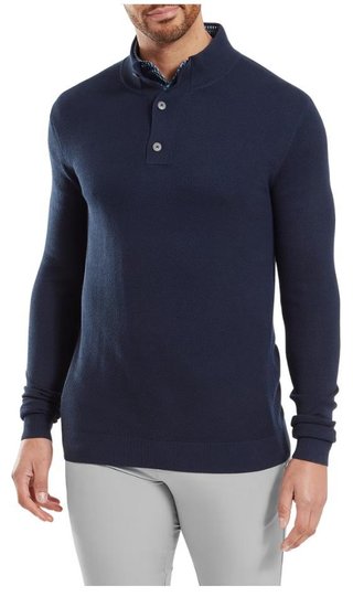 FootJoy Drirelease Button Placket maglione da uomo, dark denim