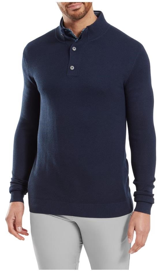 FootJoy Drirelease Button Placket maglione da uomo, dark denim
