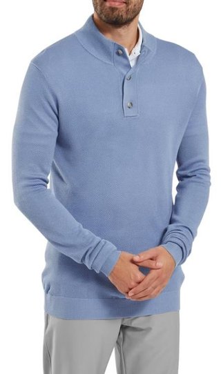 FootJoy Drirelease Button Placket maglione da uomo, blue jay