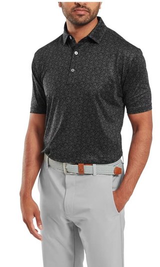 FootJoy Painted Floral Lisle polo da uomo, nero