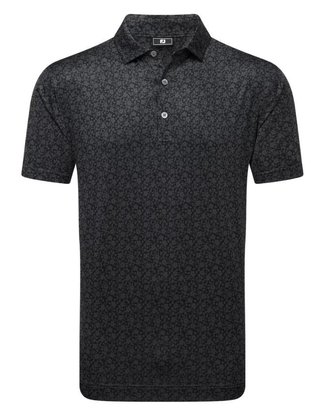 FootJoy Painted Floral Lisle polo da uomo, nero