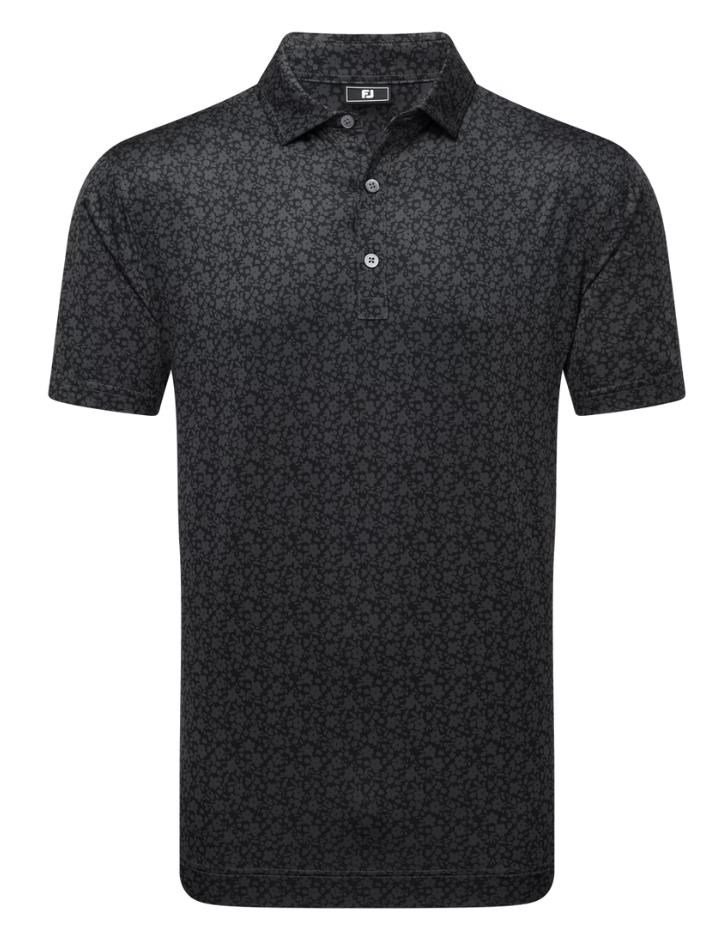 FootJoy Painted Floral Lisle polo da uomo, nero
