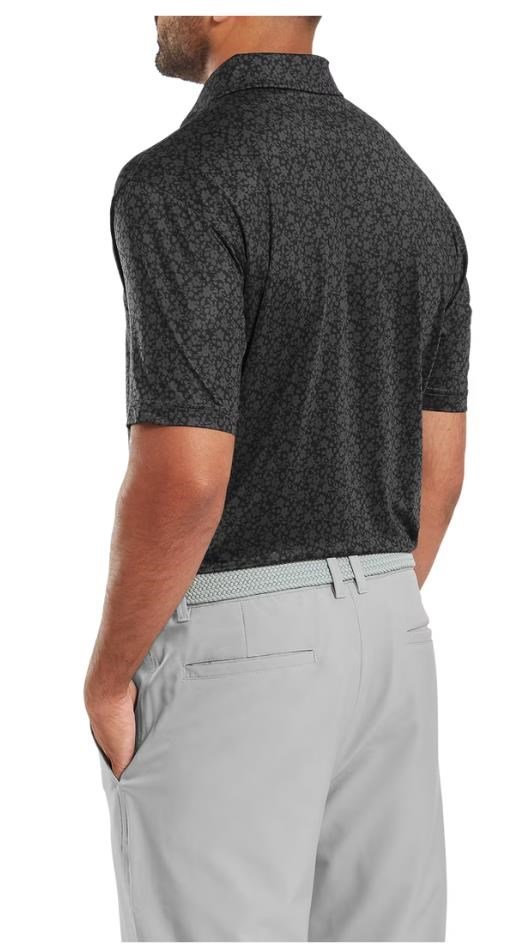 FootJoy Painted Floral Lisle polo da uomo, nero