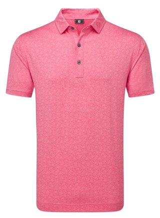 FootJoy Painted Floral Lisle polo da uomo, pink lemonade