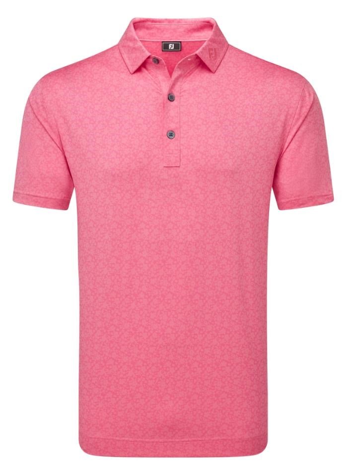 FootJoy Painted Floral Lisle polo da uomo, pink lemonade