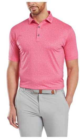 FootJoy Painted Floral Lisle polo da uomo, pink lemonade