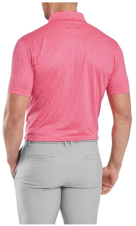 FootJoy Painted Floral Lisle polo da uomo, pink lemonade