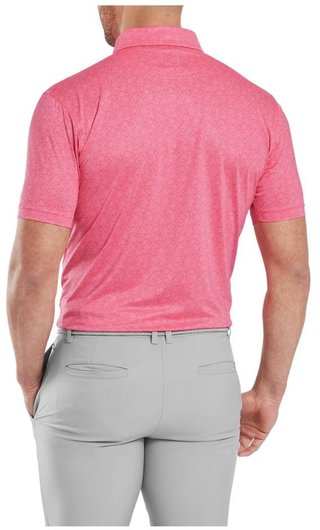 FootJoy Painted Floral Lisle polo da uomo, pink lemonade