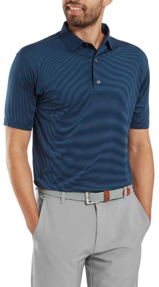 FootJoy Micro Feeder Stripe Lisle polo da uomo, navy tonal