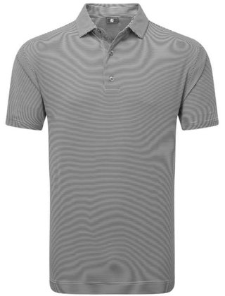 FootJoy Micro Feeder Stripe Lisle polo da uomo, nero/bianco