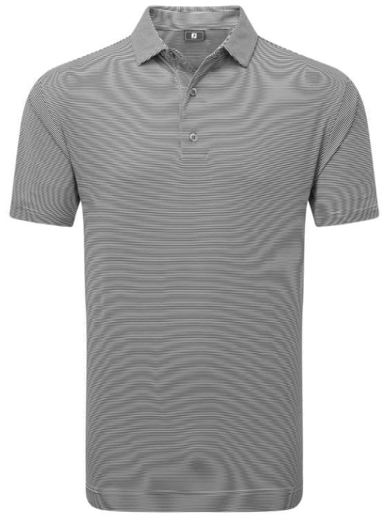 FootJoy Micro Feeder Stripe Lisle polo da uomo, nero/bianco