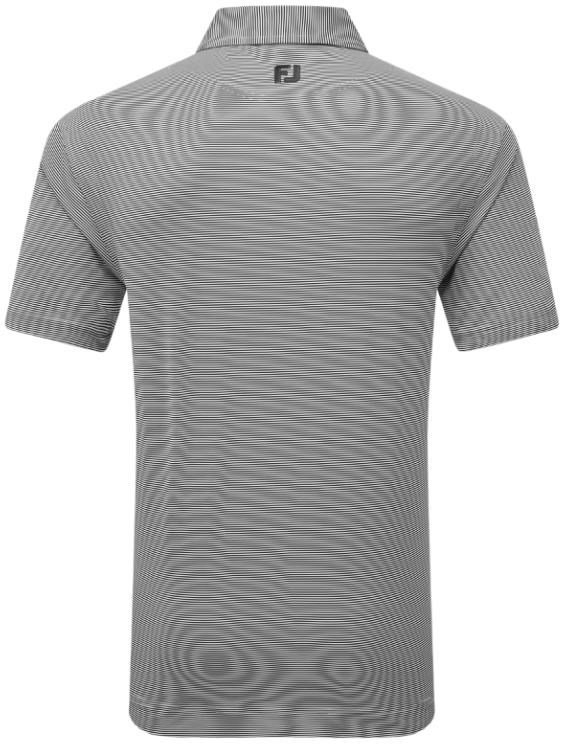 FootJoy Micro Feeder Stripe Lisle polo da uomo, nero/bianco