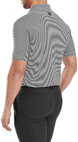 FootJoy Micro Feeder Stripe Lisle polo da uomo, nero/bianco