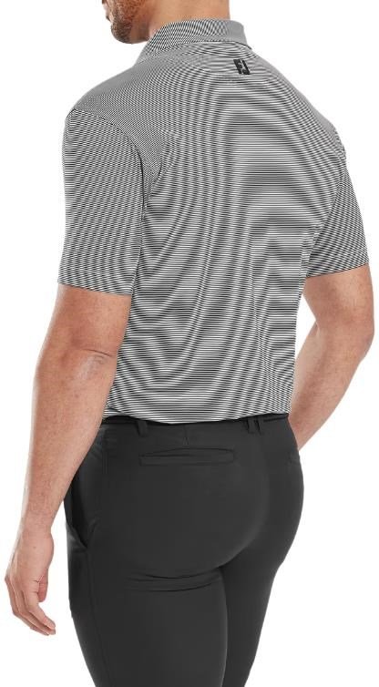 FootJoy Micro Feeder Stripe Lisle polo da uomo, nero/bianco