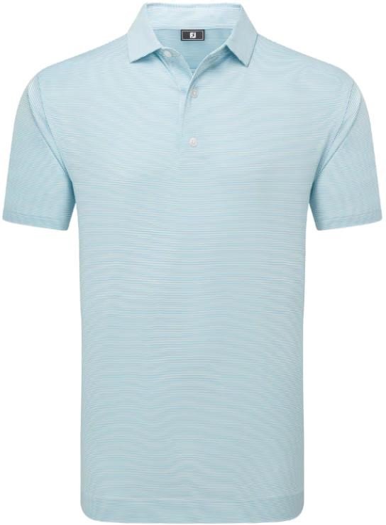 FootJoy Micro Feeder Stripe Lisle polo uomo, azzurro/bianco