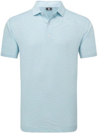 FootJoy Micro Feeder Stripe Lisle polo uomo, azzurro/bianco