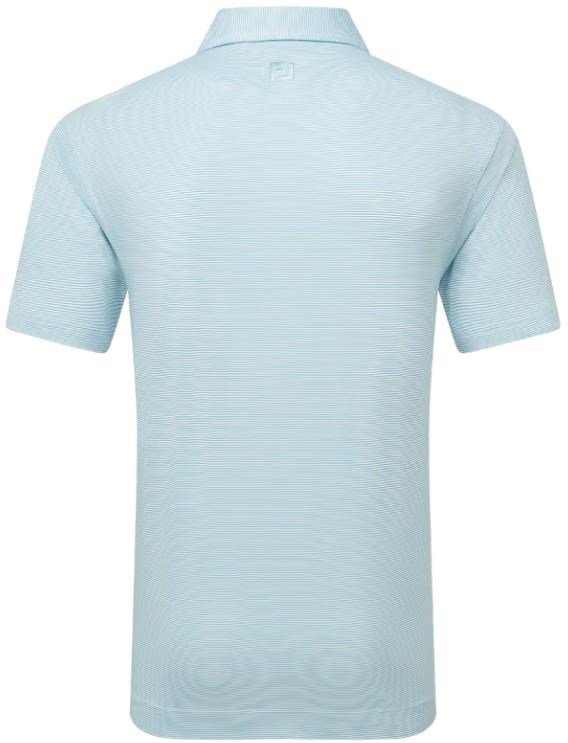 FootJoy Micro Feeder Stripe Lisle polo uomo, azzurro/bianco