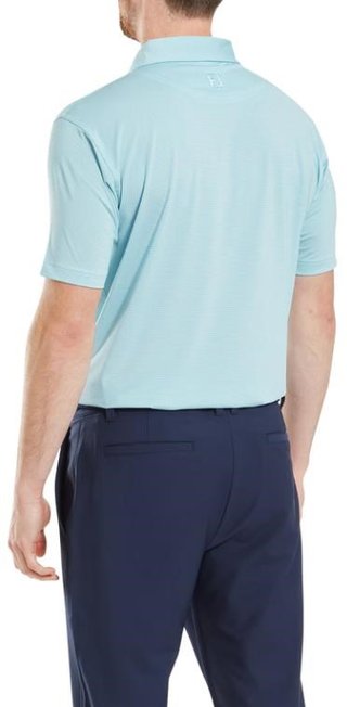 FootJoy Micro Feeder Stripe Lisle polo uomo, azzurro/bianco