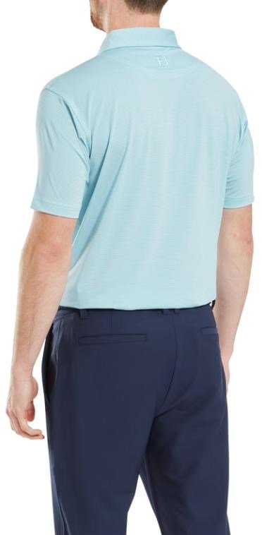 FootJoy Micro Feeder Stripe Lisle polo uomo, azzurro/bianco