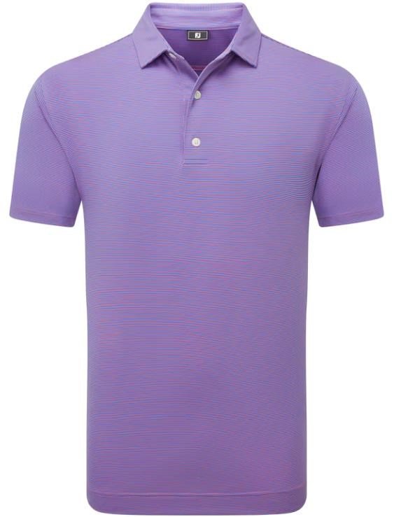 FootJoy Micro Feeder Stripe Lisle polo uomo, marine/pink
