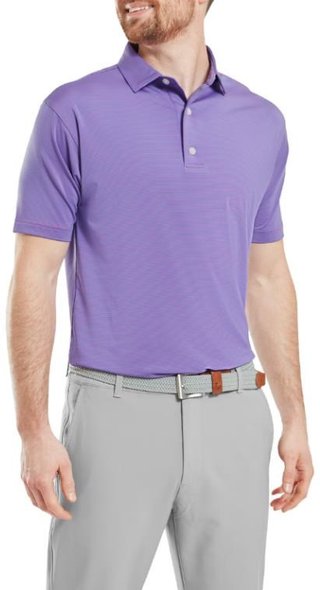 FootJoy Micro Feeder Stripe Lisle polo uomo, marine/pink