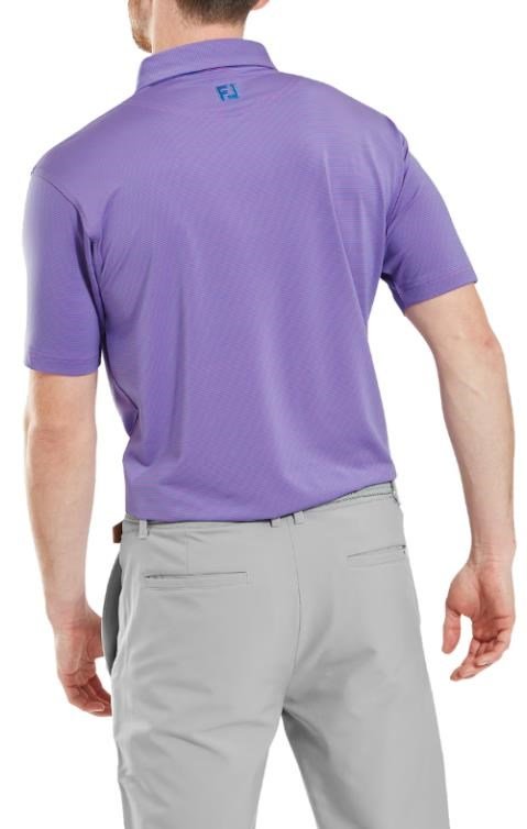 FootJoy Micro Feeder Stripe Lisle polo uomo, marine/pink