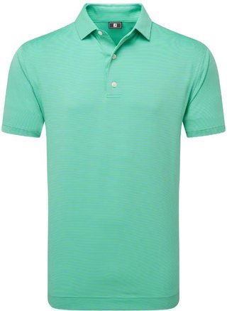 FootJoy Micro Feeder Stripe Lisle polo da uomo, lagoon/mint