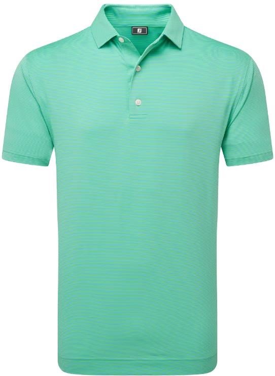 FootJoy Micro Feeder Stripe Lisle polo da uomo, lagoon/mint