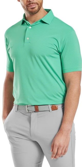 FootJoy Micro Feeder Stripe Lisle polo da uomo, lagoon/mint
