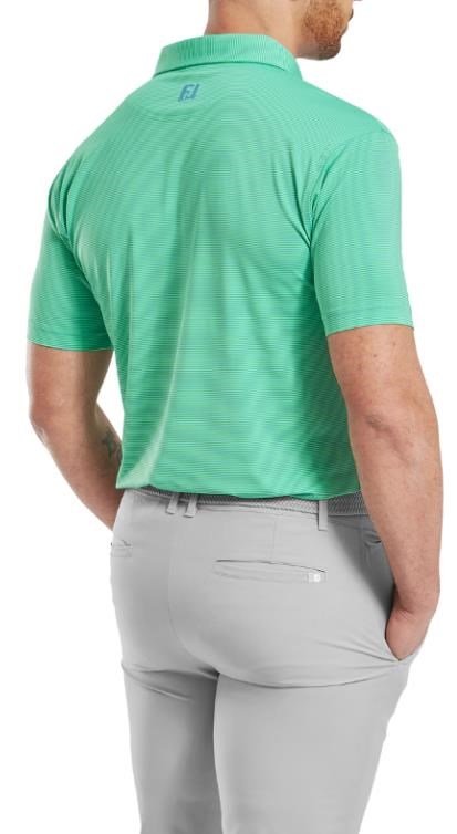 FootJoy Micro Feeder Stripe Lisle polo da uomo, lagoon/mint