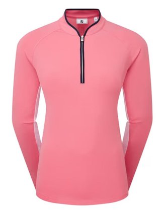 FootJoy 1/4-Zip LS Sun Protection maglia donna, pink lemonade