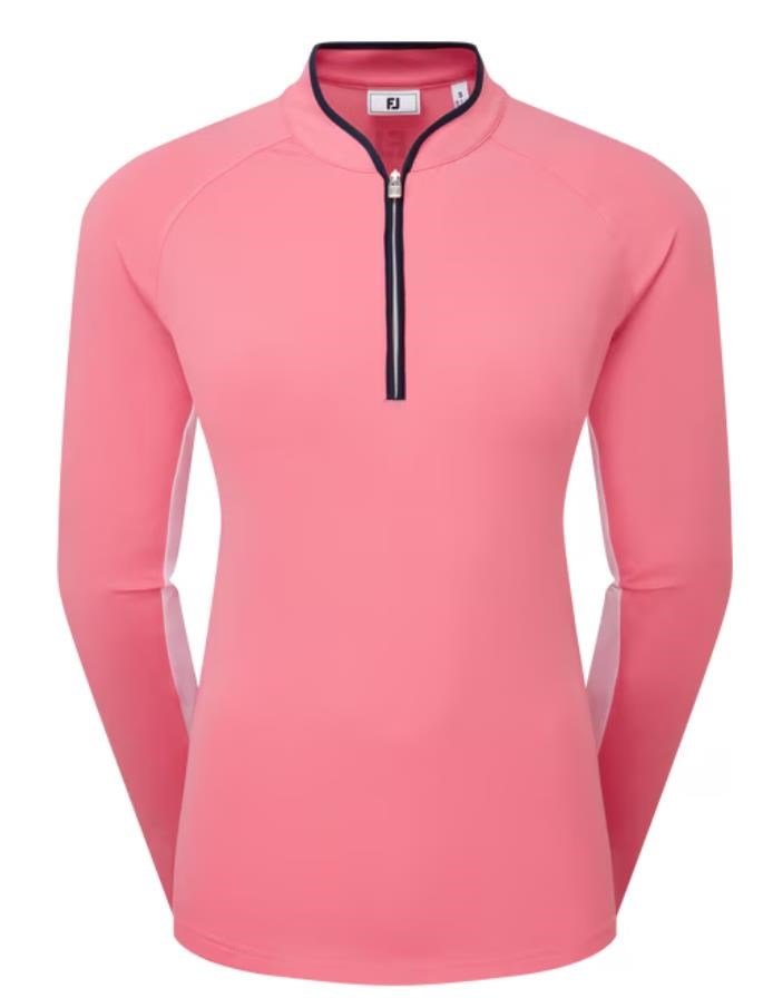 FootJoy 1/4-Zip LS Sun Protection maglia donna, pink lemonade