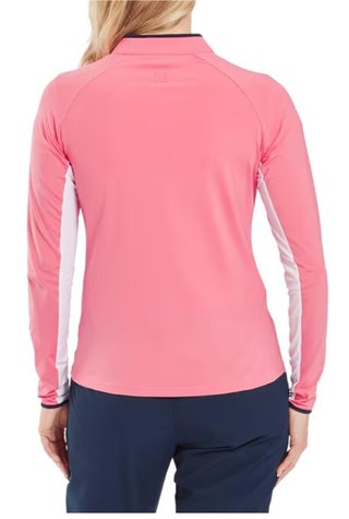 FootJoy 1/4-Zip LS Sun Protection maglia donna, pink lemonade