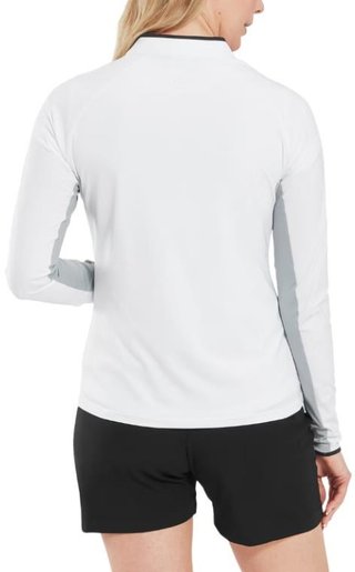 FootJoy 1/4-Zip LS Sun Protection maglia donna, bianca