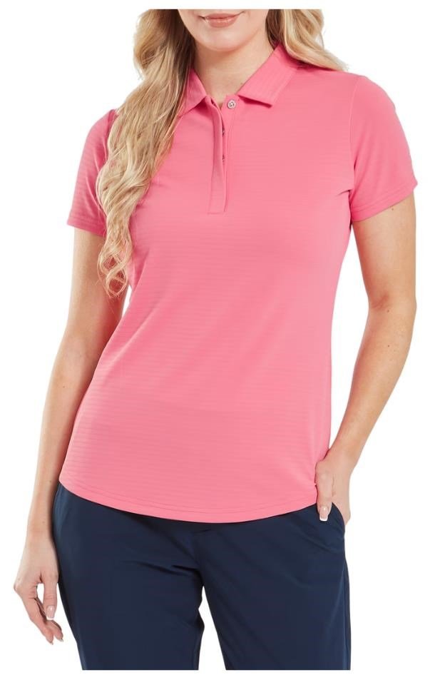 FootJoy Jacquard SS donna polo, pink lemonade