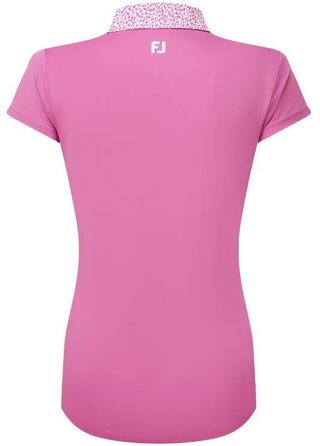 FootJoy Cap Sleeve Print Trim Lisle polo da donna, berry/berry