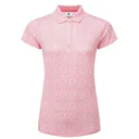 FootJoy Animal Print Cap Sleeve Lisle polo donna, pink lemonade