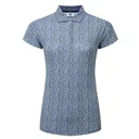 FootJoy Animal Print Cap Sleeve polo da donna, skyway/white/navy
