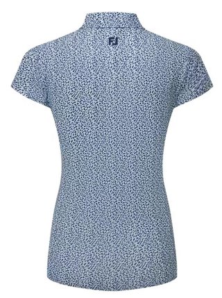 FootJoy Animal Print Cap Sleeve polo da donna, skyway/white/navy