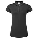 FootJoy Animal Print Cap Sleeve Lisle polo da donna, nero