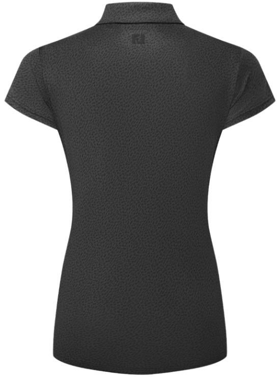 FootJoy Animal Print Cap Sleeve Lisle polo da donna, nero