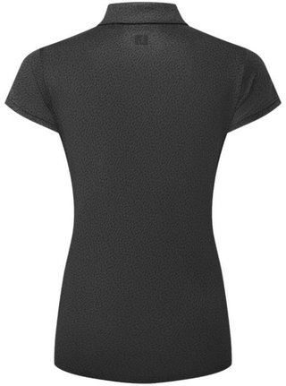 FootJoy Animal Print Cap Sleeve Lisle polo da donna, nero