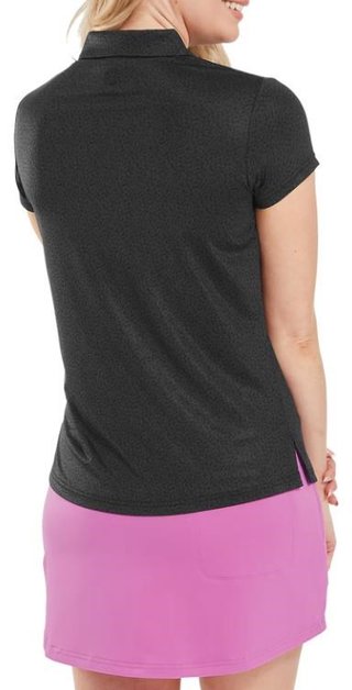 FootJoy Animal Print Cap Sleeve Lisle polo da donna, nero