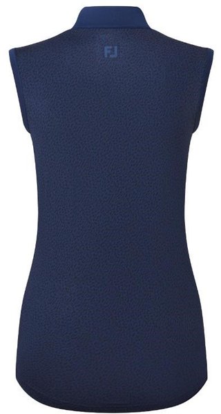 FootJoy Animal Print Sleeveless Lisle polo da donna, blu navy