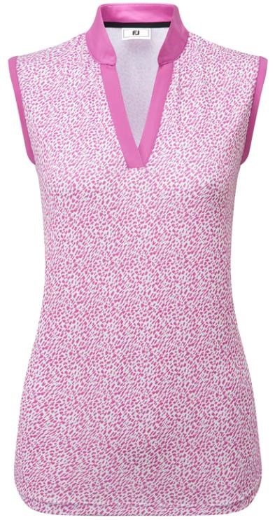 FootJoy Animal Print Sleeveless polo da donna, berry