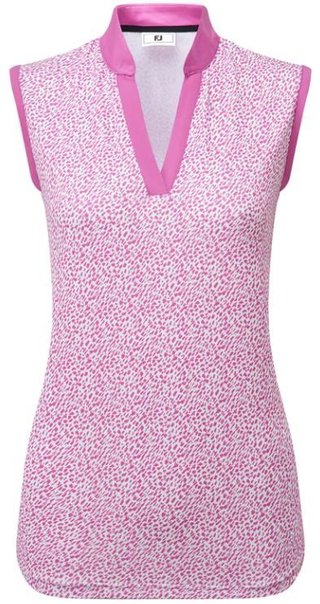 FootJoy Animal Print Sleeveless polo da donna, berry