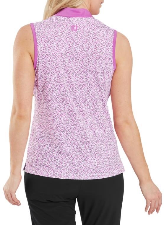 FootJoy Animal Print Sleeveless polo da donna, berry