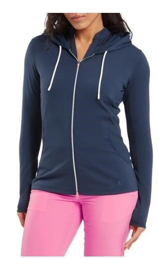 FootJoy Full-Zip Double Knit felpa con cappuccio da donna, blu navy